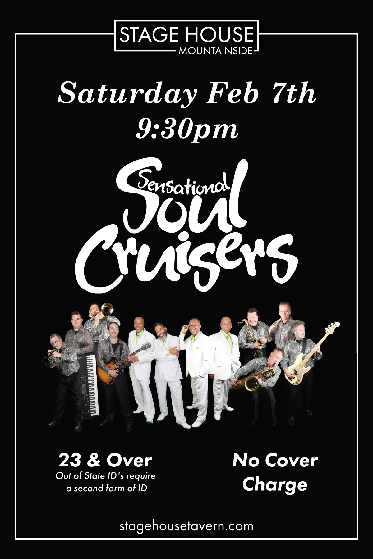 The Sensational Soul Cruisers in Mountainside Feb 7th - No Cover Charge