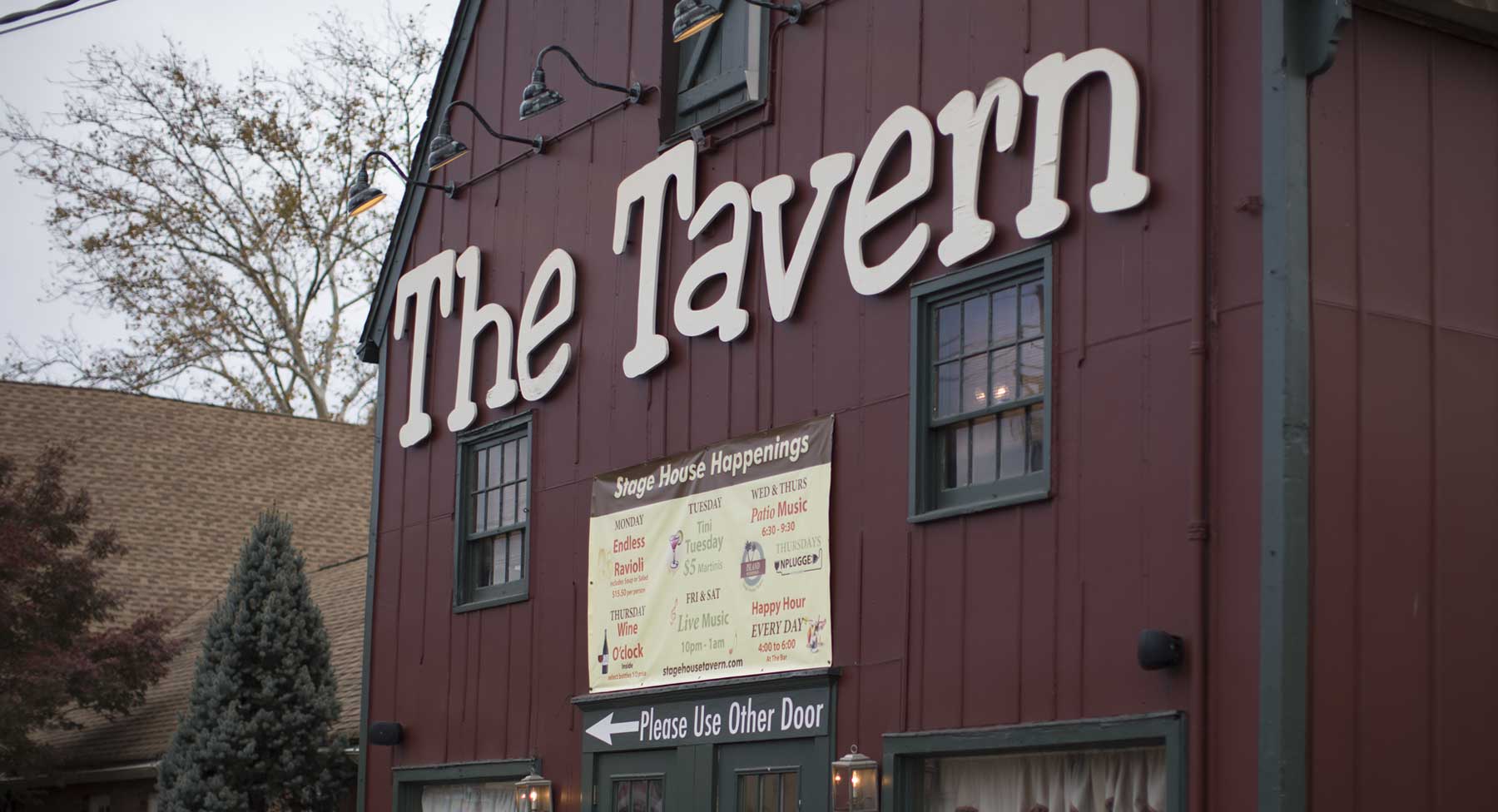 outside of the Stage House Tavern in Scotch Plains, NJ