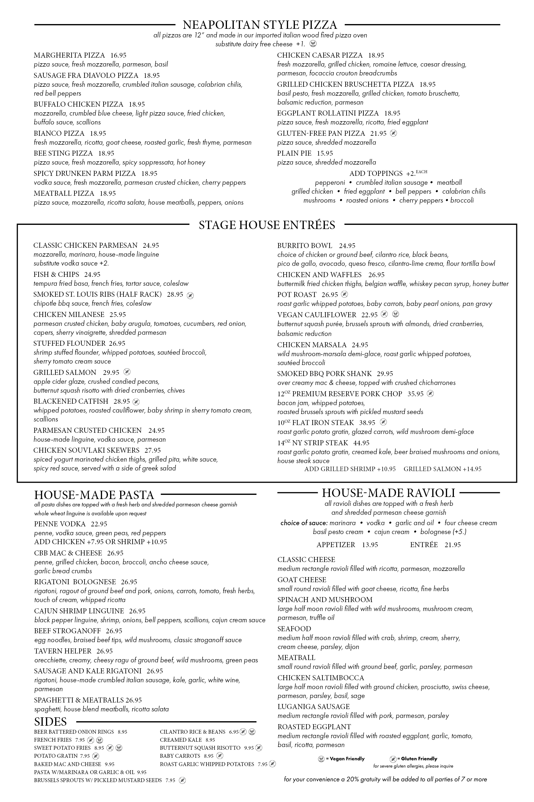 Mountainside menu
